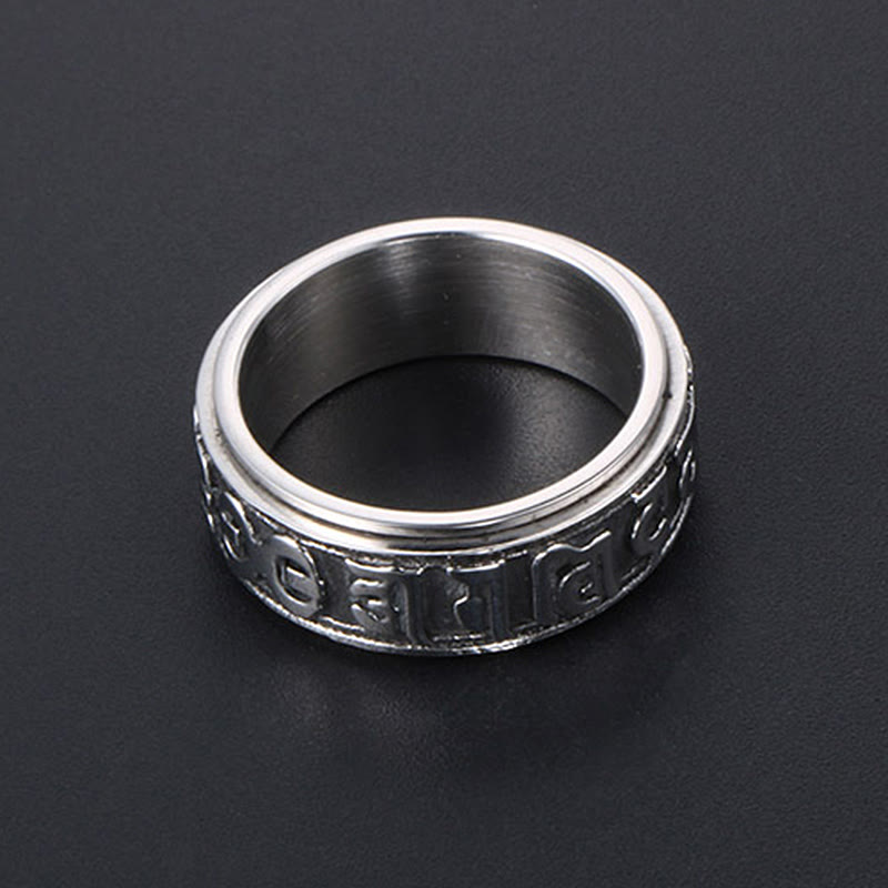 KarmaRipple's Tibetan Om Mani Padme Hum Titanium Steel Spinner Balance Ring p3