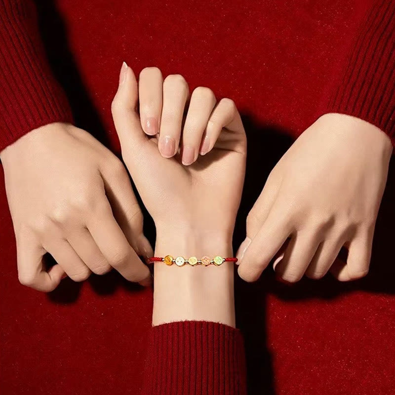 KarmaRipple's Red String 925 Sterling Silver Five Ways God Of Wealth Connection Bracelet p7