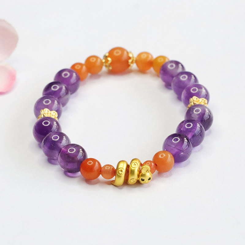 KarmaRipple's Amethyst Golden Silk Jade Year of the Snake Balance Bracelet p10