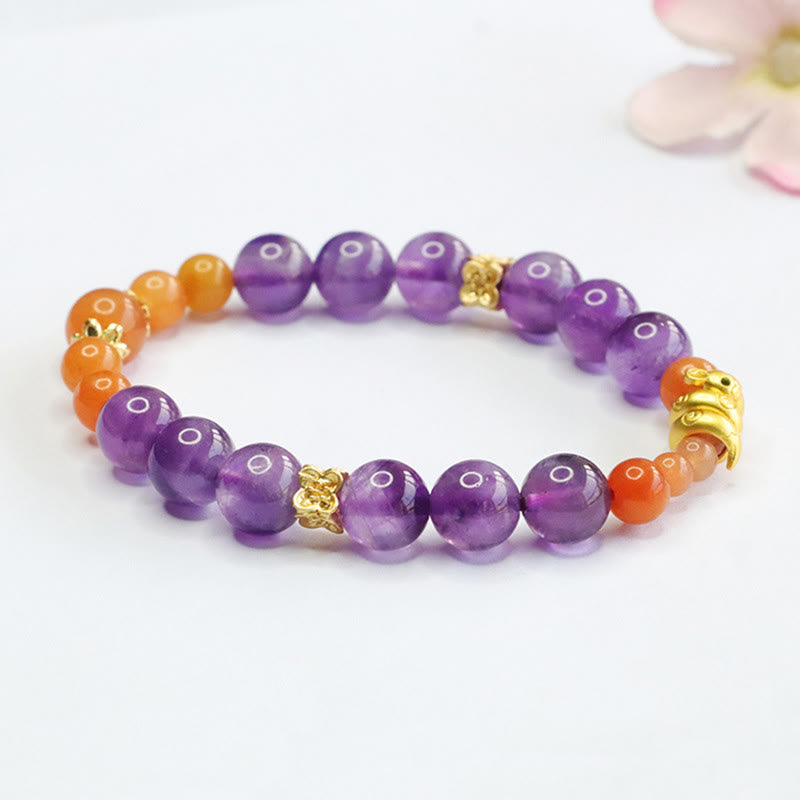 KarmaRipple's Amethyst Golden Silk Jade Year of the Snake Balance Bracelet p8