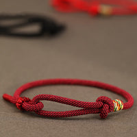 Bracelet porte-bonheur en argent sterling 925 et 999 avec cordon rouge de KarmaRipple