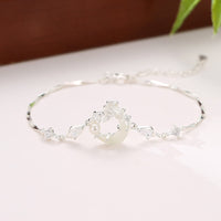 Bracelet en argent sterling 925 et perles de jade Hetian de KarmaRipple, orné de perles de lotus et de zircones cubiques