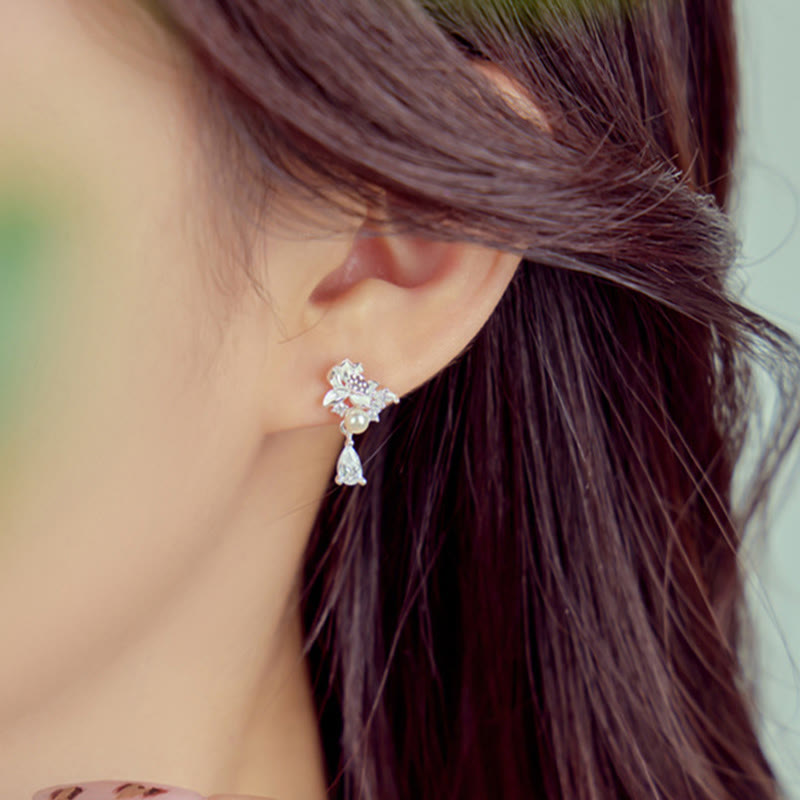 KarmaRipple's Hetian Jade 925 Sterling Silver Cubic Zirconia Pearl Abundance Earrings p10