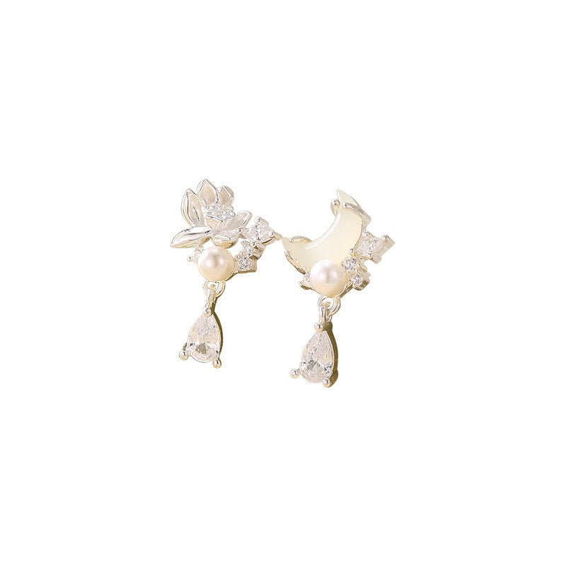 KarmaRipple's Hetian Jade 925 Sterling Silver Cubic Zirconia Pearl Abundance Earrings p11