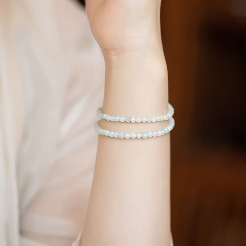 KarmaRipple's 2mm Jade Ultra-thin Beadwork 14k Gold Plated Bronze Fortune Bracelet p5