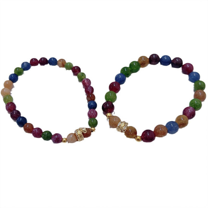 KarmaRipple's Tourmaline Gold Plated Bronze Year of the Snake Love Bracelet p6