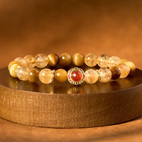 Bracelet de générosité en agate rouge et citrine œil de tigre de KarmaRipple