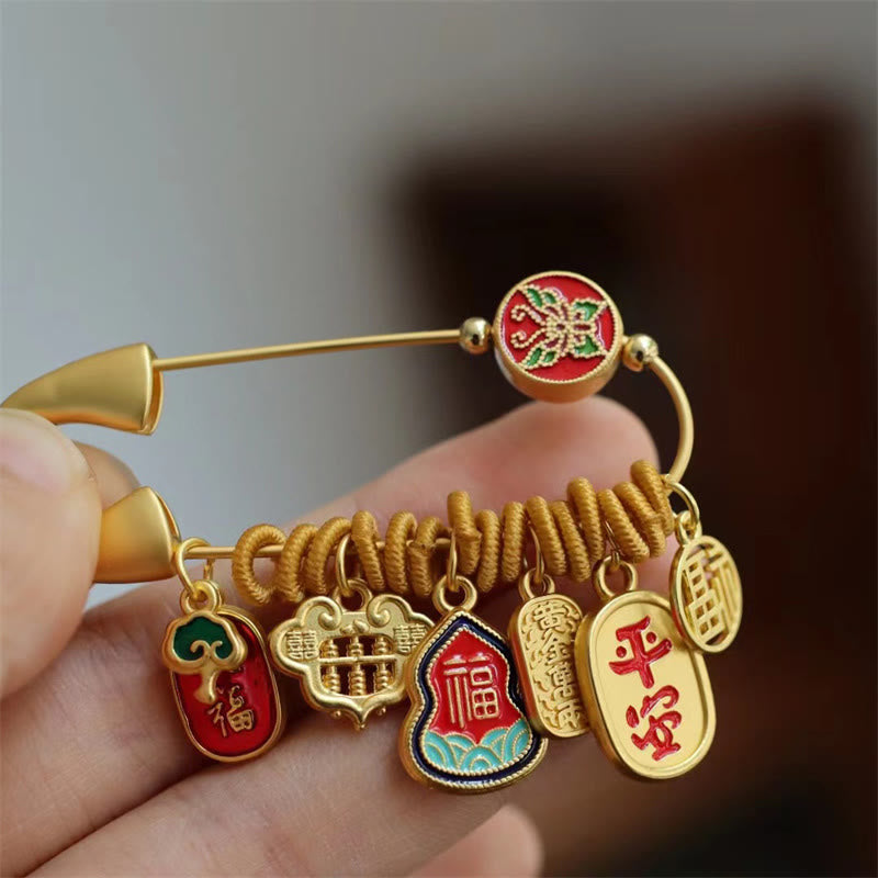 KarmaRipple's Fu Character Butterfly Safe And Well Brass Fortune Brooch p2