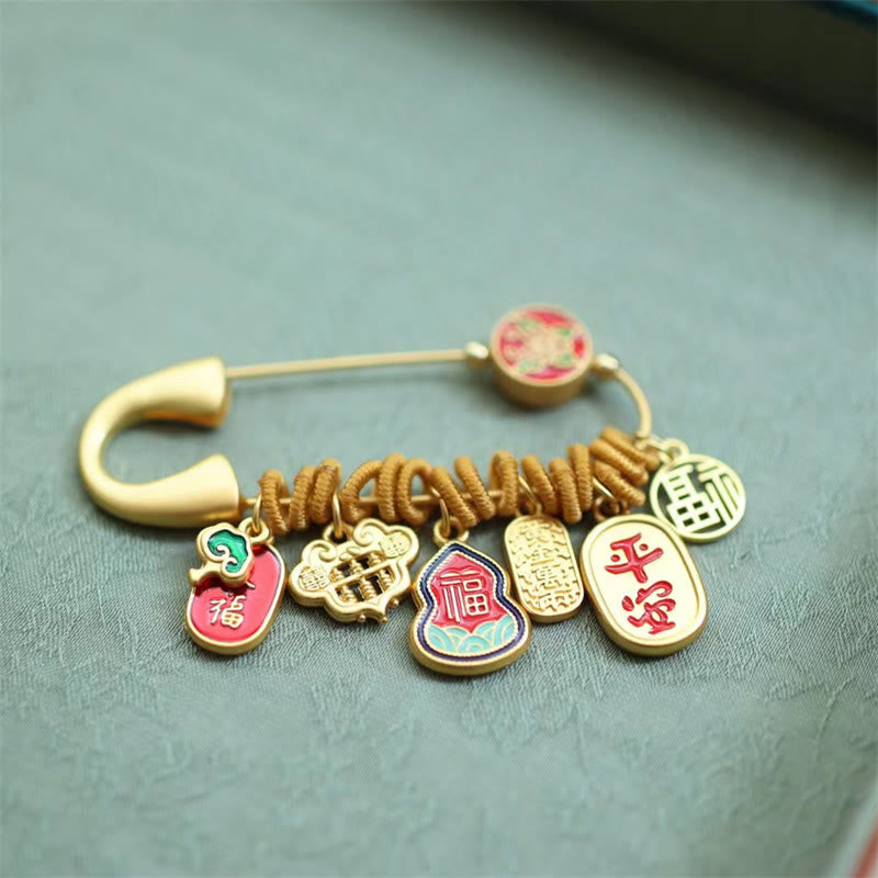 KarmaRipple's Fu Character Butterfly Safe And Well Brass Fortune Brooch p1