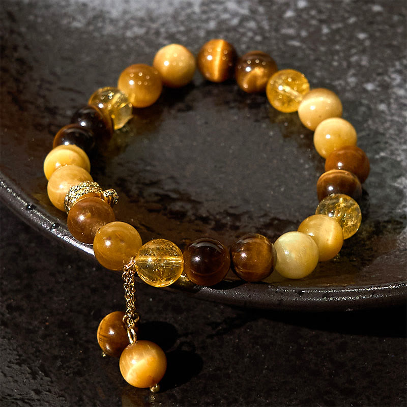 KarmaRipple's Year of the Snake Tiger Eye Citrine Protection Bracelet p2