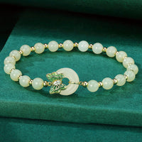 Collier avec pendentif en argent sterling 925 et jade Hetian authentique de KarmaRipple, boucle de paix, papillon, zircon, porte-bonheur
