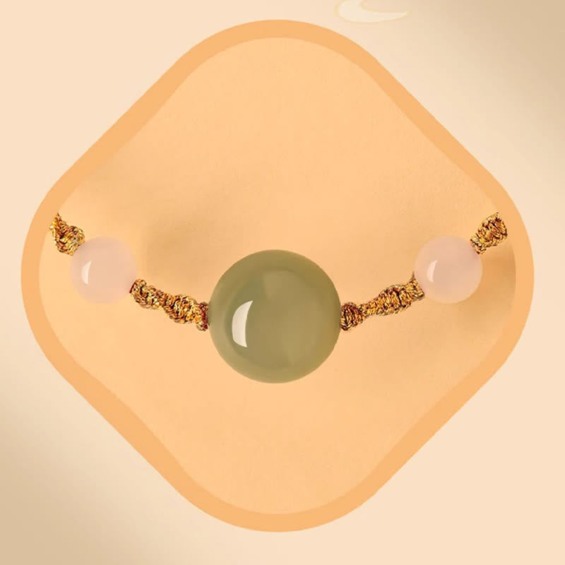 KarmaRipple's Hetian Jade Black Onyx Red Agate Bead Fortune Woven Bracelet p19