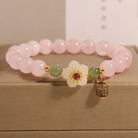 Bracelet d'équilibrage des relations entre les personnages en jade Hetian Fu et en quartz rose de KarmaRipple 