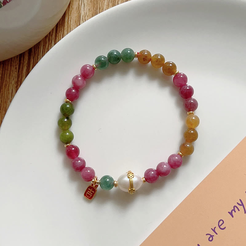 KarmaRipple's Colorful Tourmaline Fortunate Cat Positive Bracelet p12