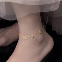 Bracelet de cheville en argent sterling 925 avec petites perles et bénédictions de KarmaRipple