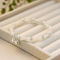Bracelet en argent sterling 925, jade ivoire authentique, bambou, cloche, talisman, fortune, bonheur, de KarmaRipple