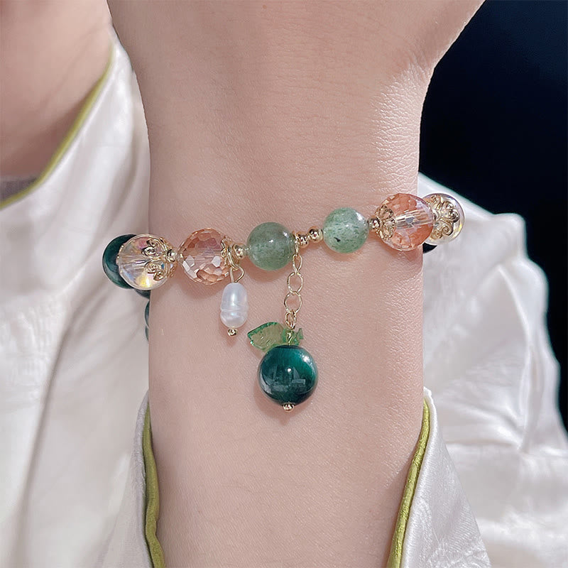 KarmaRipple's Authentic Green Tiger Eye Beadwork Green Leaf Positive Bracelet p9