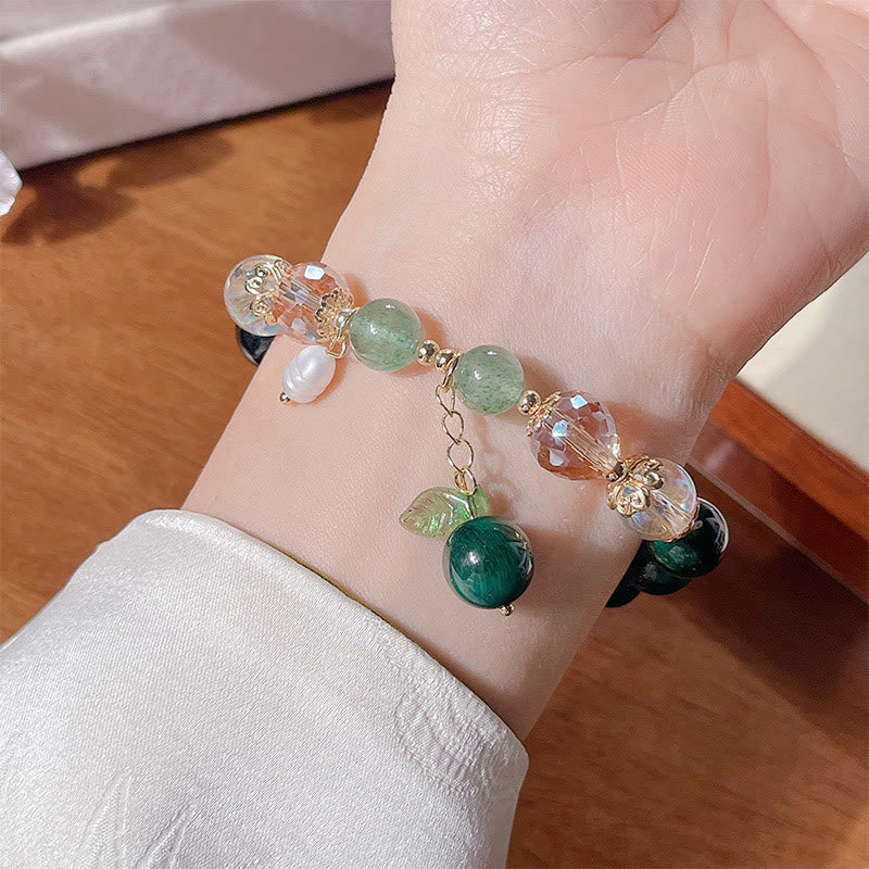 KarmaRipple's Authentic Green Tiger Eye Beadwork Green Leaf Positive Bracelet p8