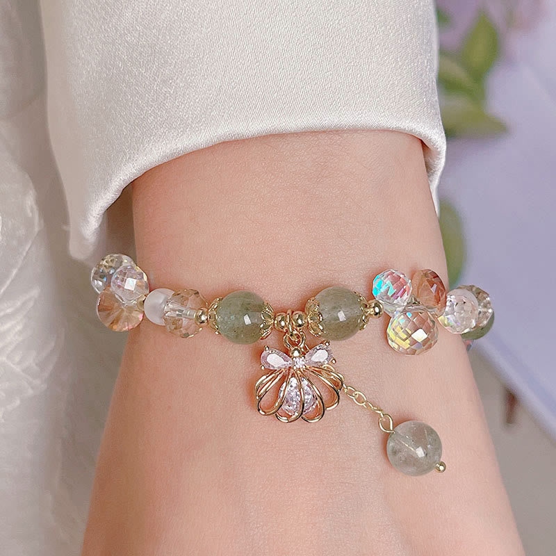 KarmaRipple's Authentic Strawberry Quartz Pearl Shell Positive Bracelet p22