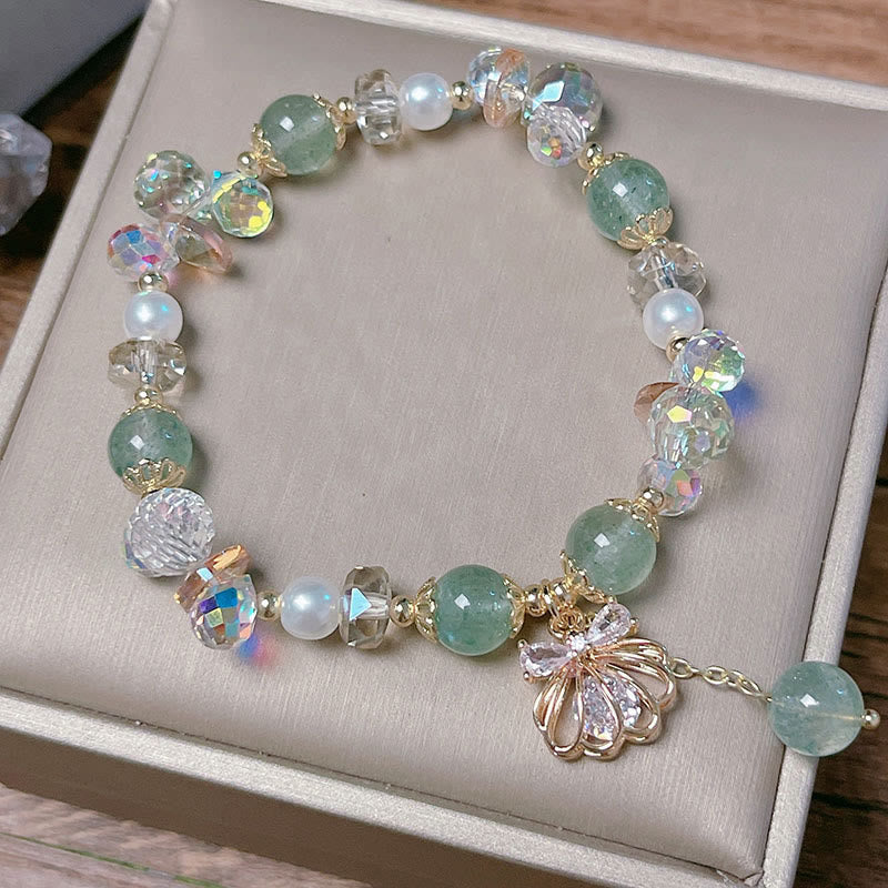 KarmaRipple's Authentic Strawberry Quartz Pearl Shell Positive Bracelet p18