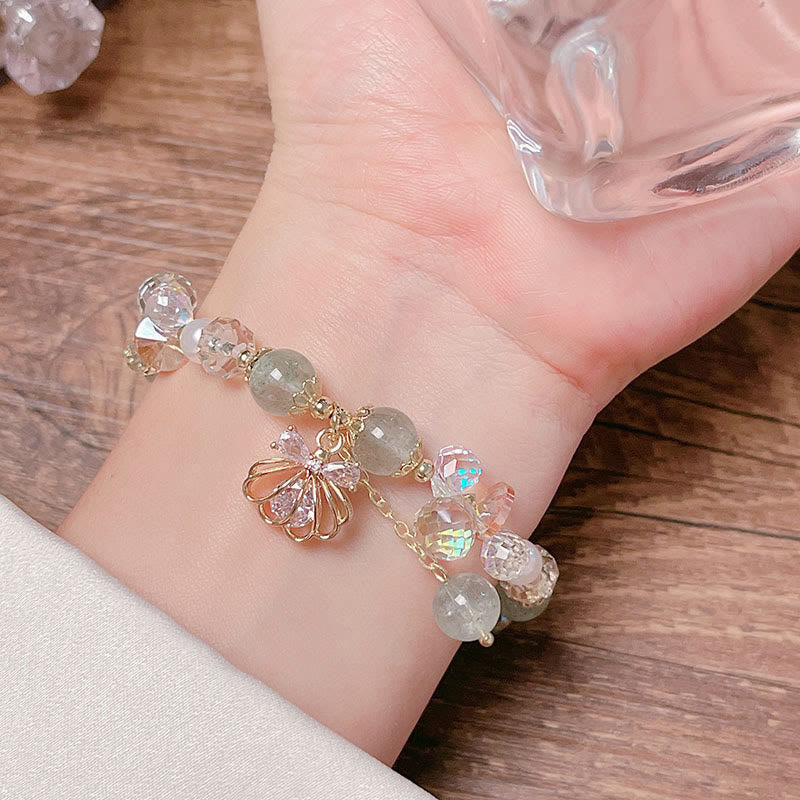 KarmaRipple's Authentic Strawberry Quartz Pearl Shell Positive Bracelet p21