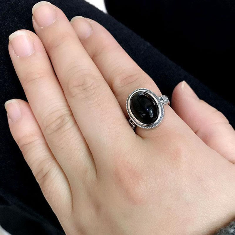 KarmaRipple's Authentic Black Onyx Adjustable Protection Ring p5