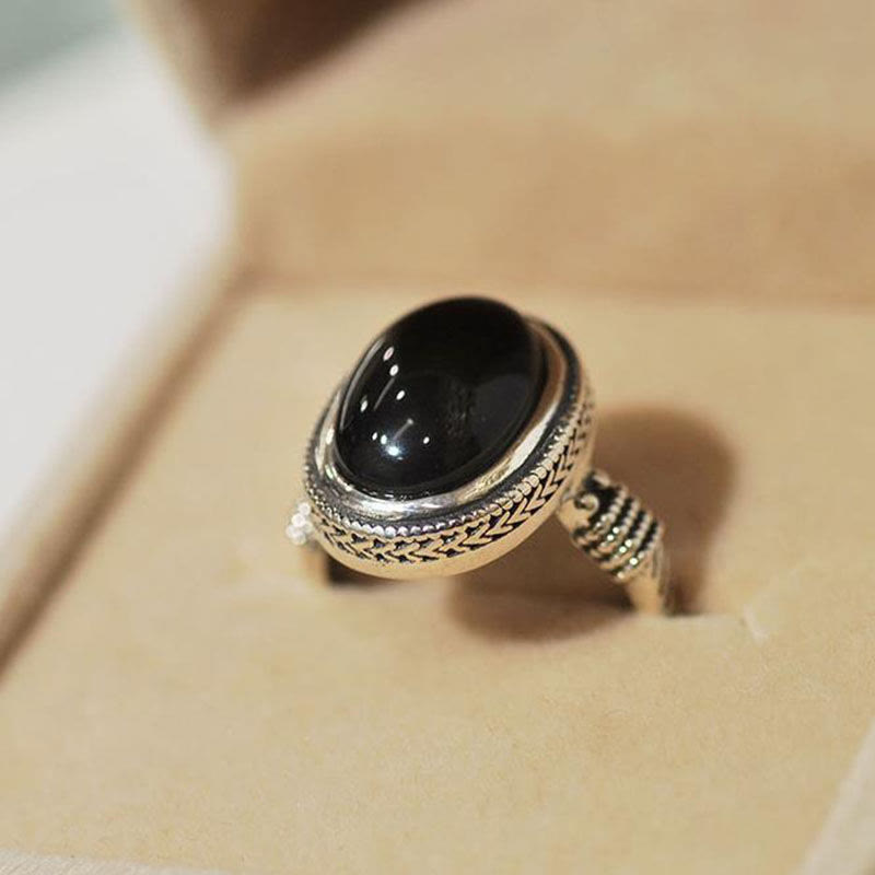 KarmaRipple's Authentic Black Onyx Adjustable Protection Ring p8
