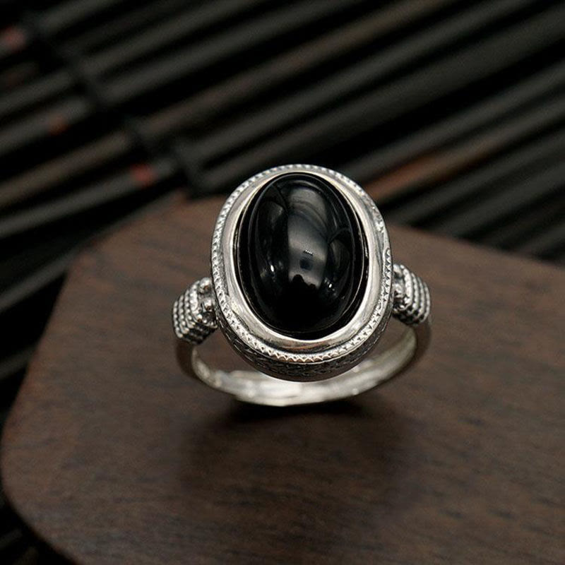 KarmaRipple's Authentic Black Onyx Adjustable Protection Ring p2