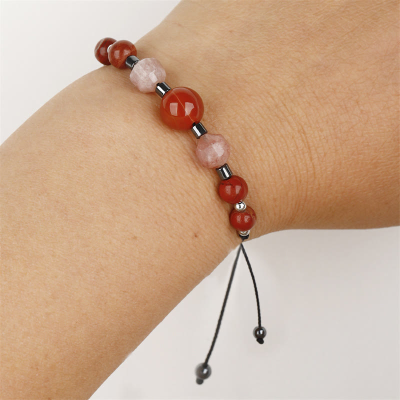 KarmaRipple's Believe You Can Carnelian Red Jasper Hematite Sun Stone'sitive Bracelet p10
