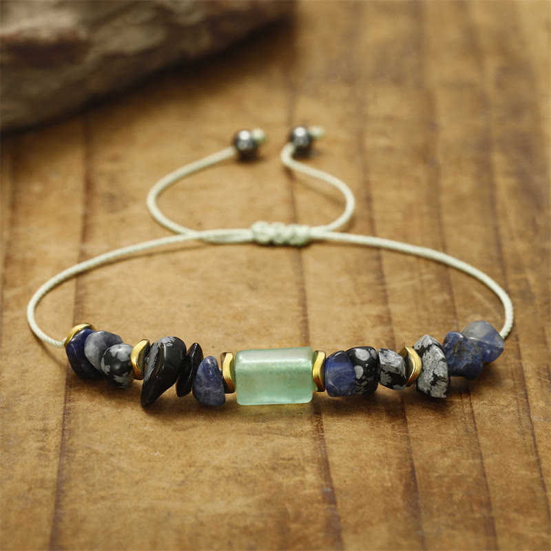 KarmaRipple's New Job Green Aventurine Sodalite Snowflake Obsidian Energy Bracelet p5