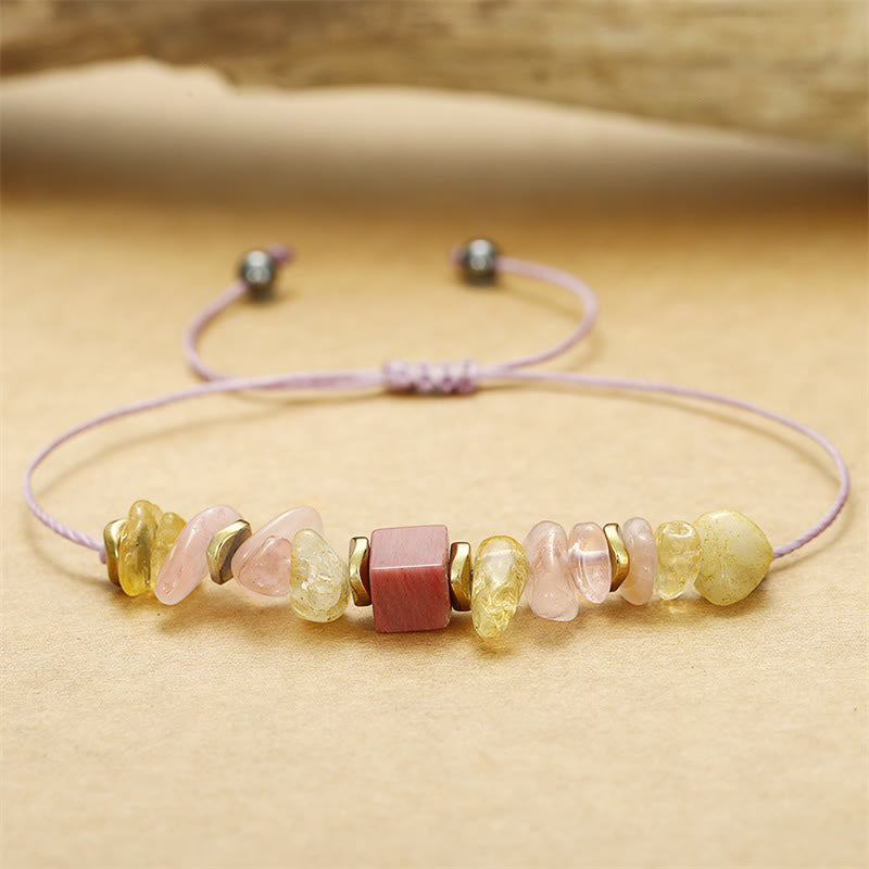 KarmaRipple's Thank You Rose Quartz Citrine Rhodonite Passionate Bracelet p5