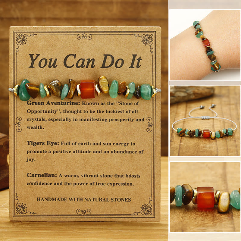 KarmaRipple's You Can Do It Green Aventurine Tiger Eye Carnelian Fortune Bracelet p10