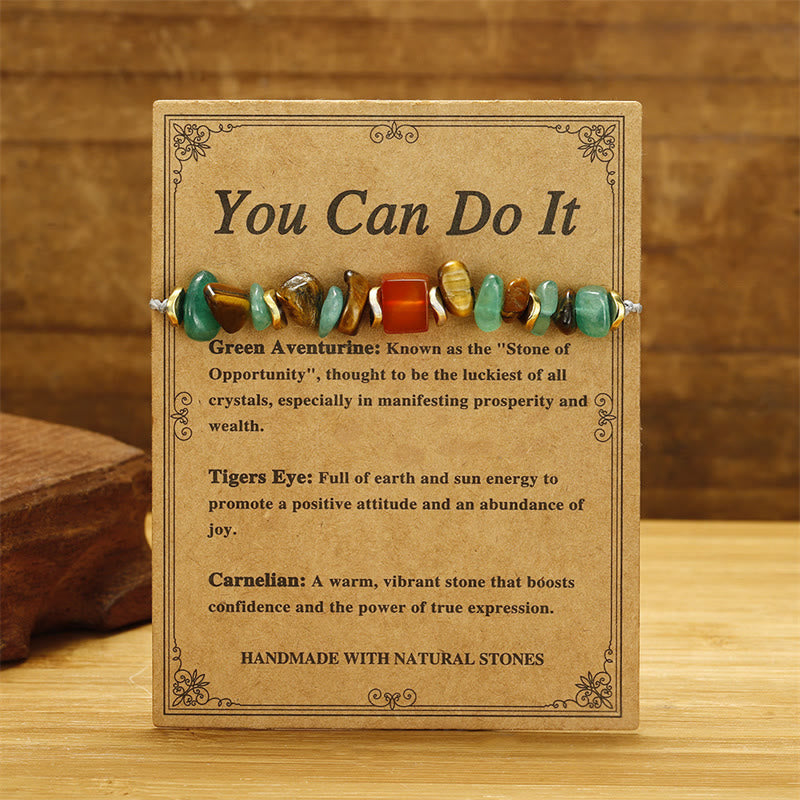 KarmaRipple's You Can Do It Green Aventurine Tiger Eye Carnelian Fortune Bracelet p2