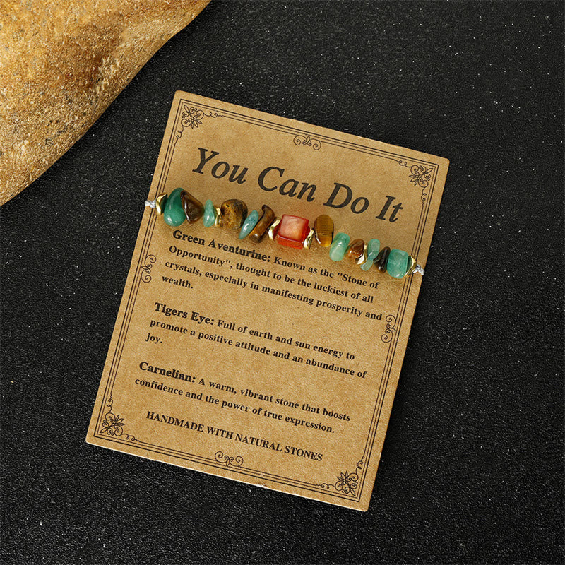 KarmaRipple's You Can Do It Green Aventurine Tiger Eye Carnelian Fortune Bracelet p4