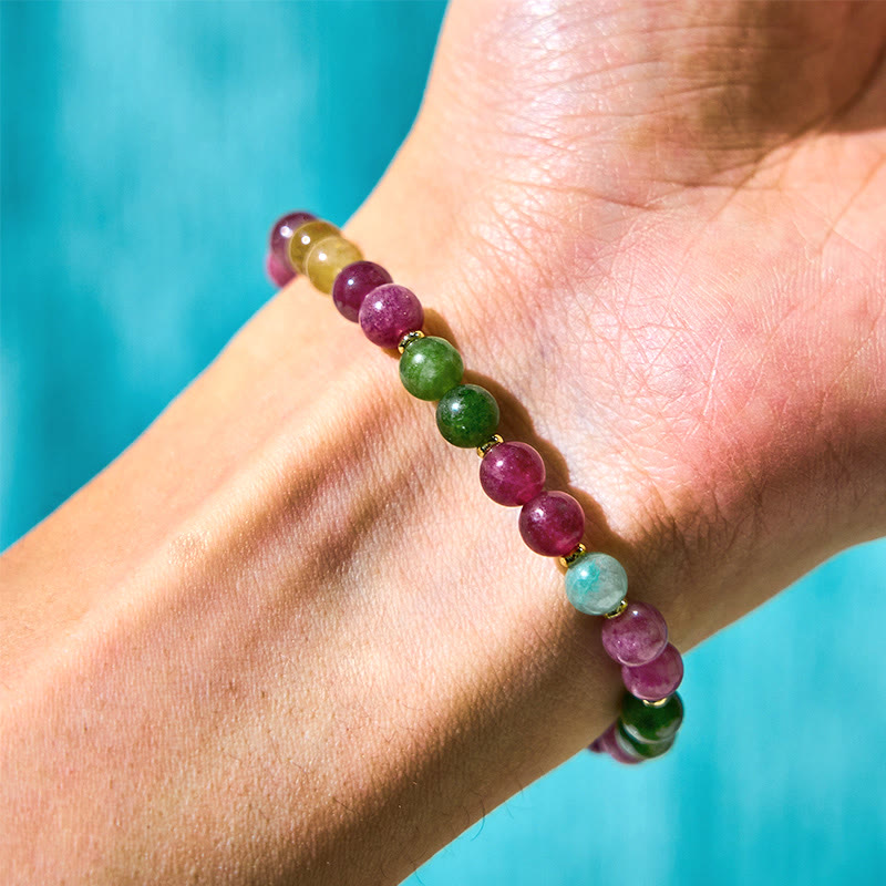 KarmaRipple's Colorful Tourmaline Fortunate Cat Positive Bracelet p7