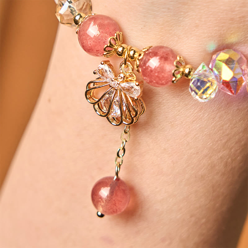 KarmaRipple's Authentic Strawberry Quartz Pearl Shell Positive Bracelet p6