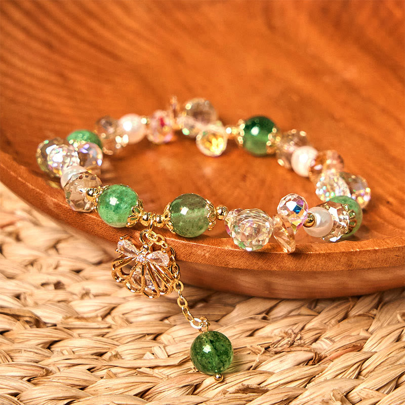 KarmaRipple's Authentic Strawberry Quartz Pearl Shell Positive Bracelet p13