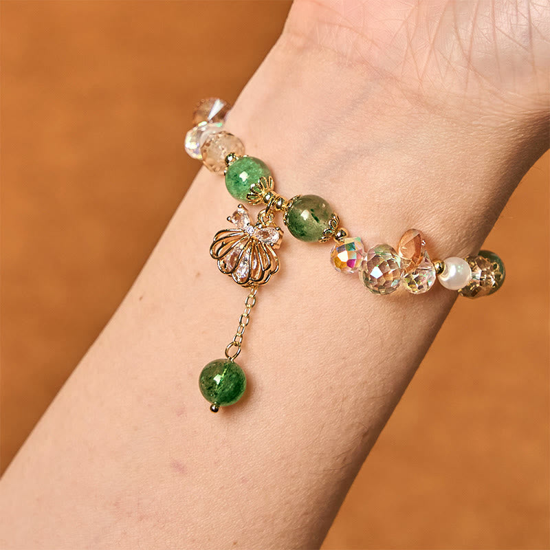 KarmaRipple's Authentic Strawberry Quartz Pearl Shell Positive Bracelet p15