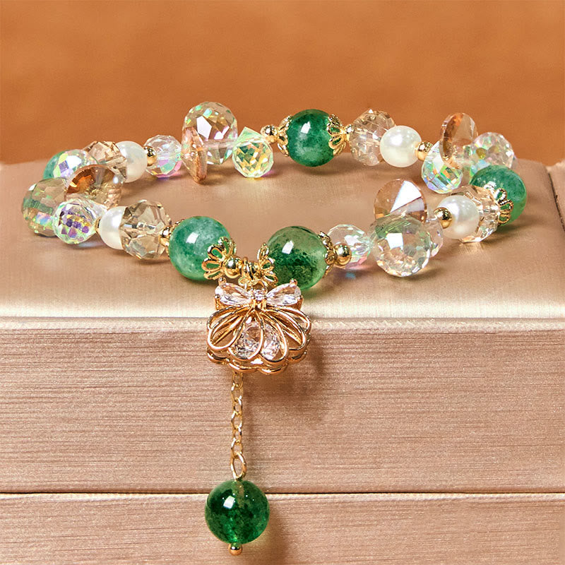 KarmaRipple's Authentic Strawberry Quartz Pearl Shell Positive Bracelet p2