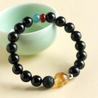 Bracelet authentique en perles d'obsidienne noire de KarmaRipple, symbole de force et d'accomplissement