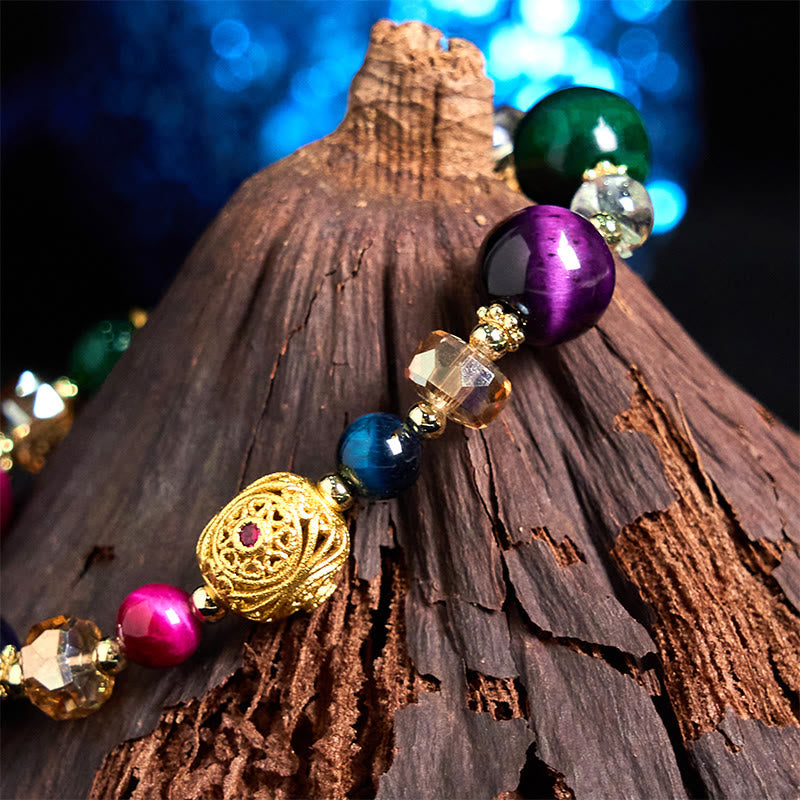 KarmaRipple's Authentic Colored Tiger Eye Stone Weight Balance Bracelet p4