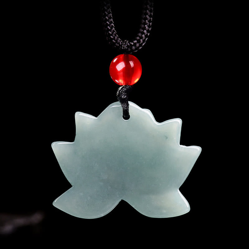 KarmaRipple's Lotus Flower Pattern Carved Jade Prosperity Pendant Necklace p4