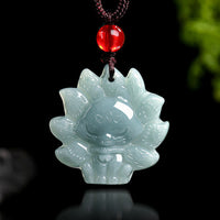 Collier pendentif authentique en jade vert à neuf queues de KarmaRipple