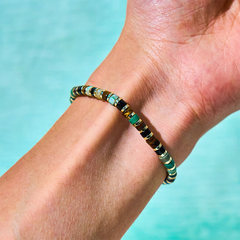 KarmaRipple's Authentic Hematite Tiger Eye Stones Support Bracelet p4