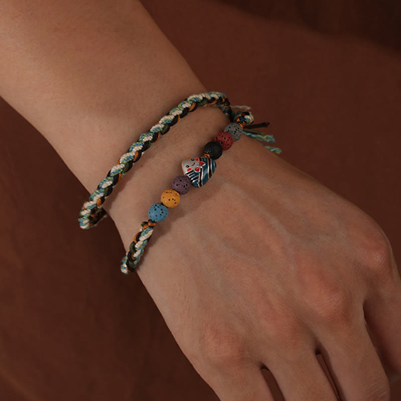 KarmaRipple's Dragon Boat Festival Colorful Rope Lava Rock Fu Character Rice Dumplings Fortune Woven Bracelet p4