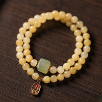 Bracelet de richesse double cercle en jade et topaze perlée de KarmaRipple
