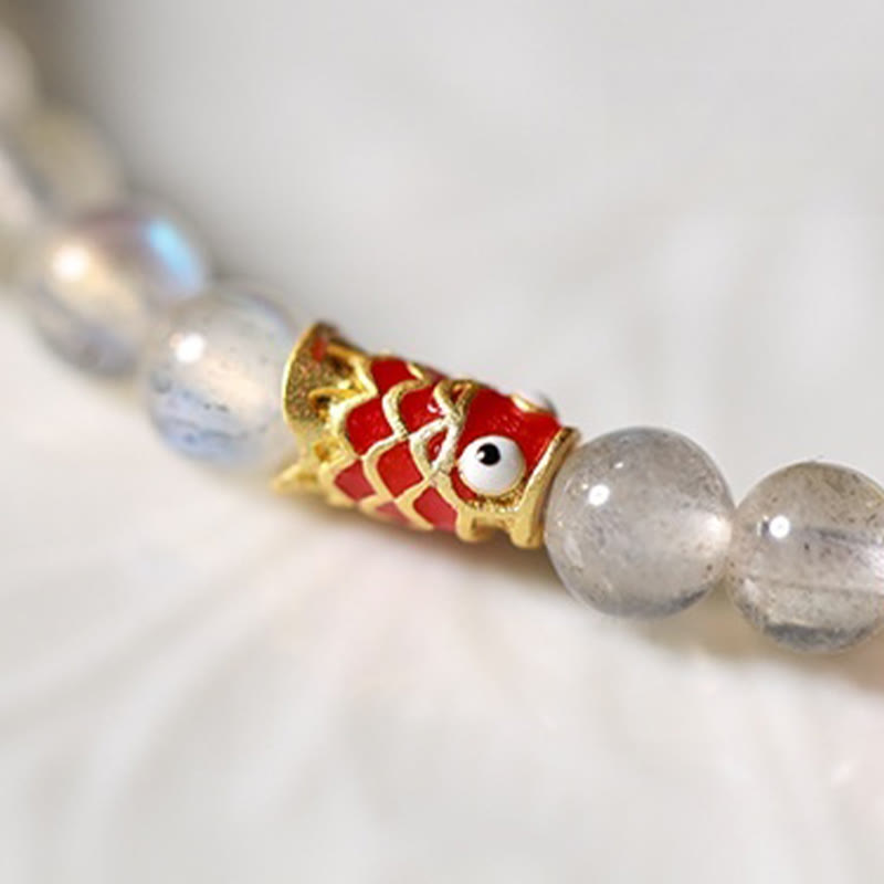 KarmaRipple's Ultra-Thin Moonstone Koi Fish Balancing Bracelet p11