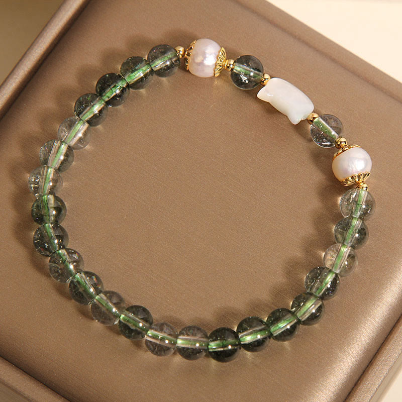 KarmaRipple's Authentic Green Phantom Pearl Shell Cat Head Fortunate Bracelet p3