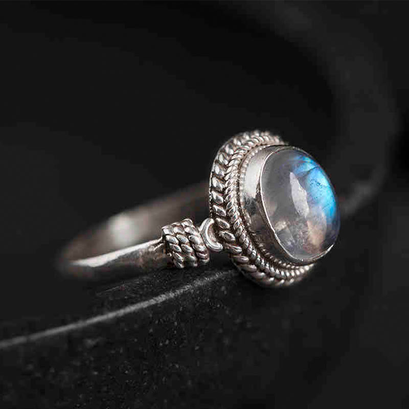KarmaRipple's 925 Sterling Silver Authentic Moonstone'sitive Ring p19