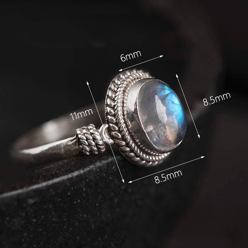 KarmaRipple's 925 Sterling Silver Authentic Moonstone'sitive Ring p7